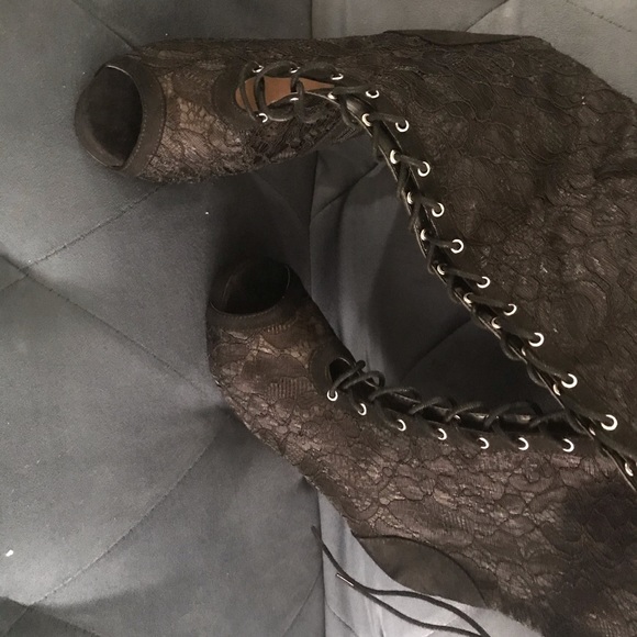 Lace open toe heel boots from torrid - Picture 4 of 4